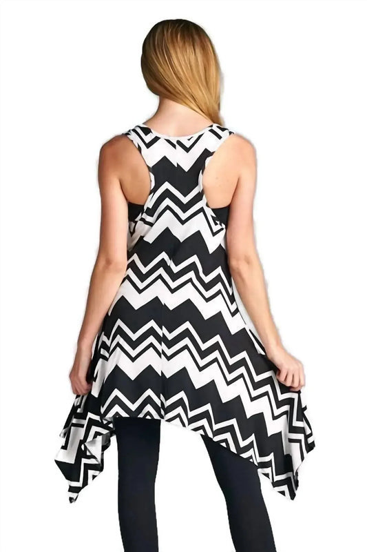 Emerald Fashion - Chevron Tunic Tank Dress - Rack Hunt