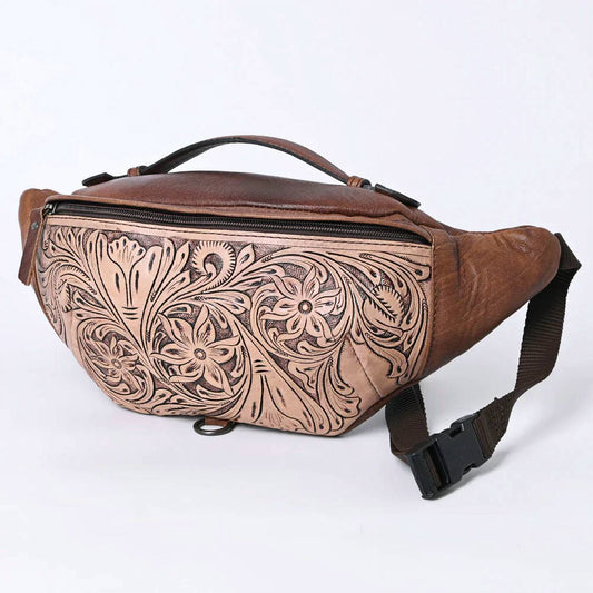 Women's Floral Leather Fanny Pack Sling Bag