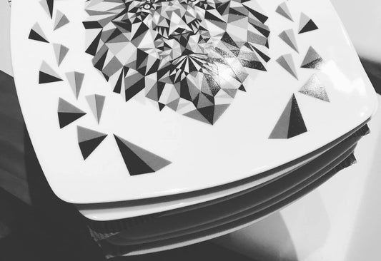 Rossario George - Leonid Geometric Porcelain Plate Set - Rack Hunt -