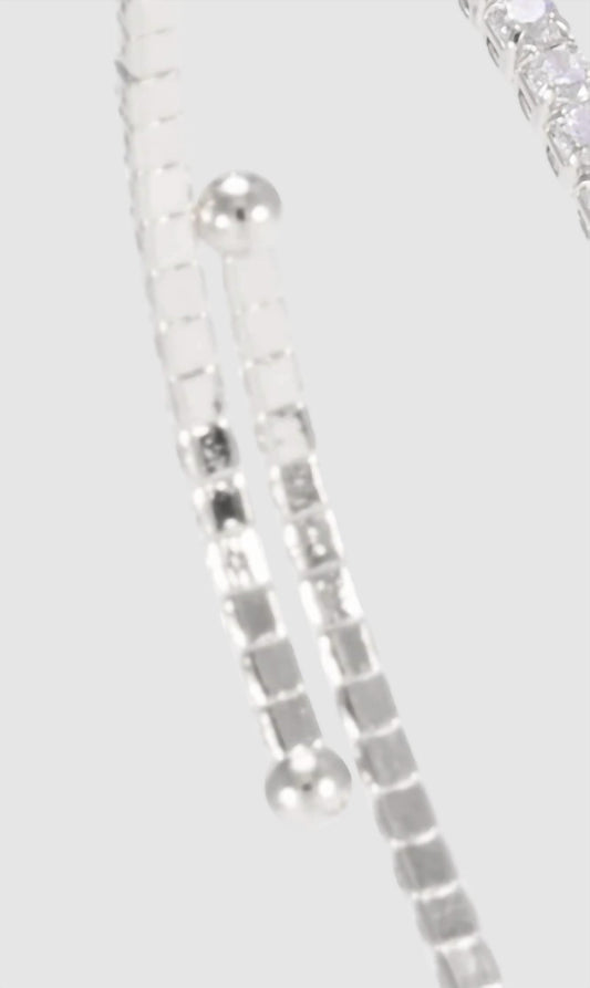 Women's Triple Heart Charm Spiral Bangle Bracelet