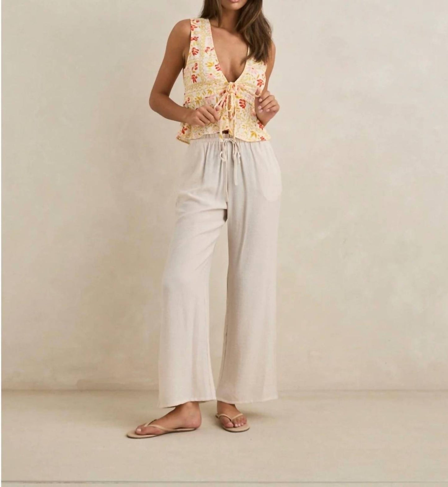 Wildflower Linen Tie Top