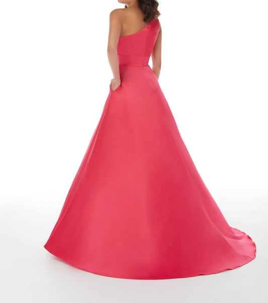 One Shoulder Pleated Gown
