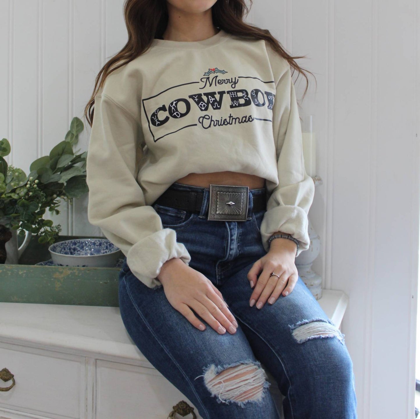 Merry Cowboy Christmas Sweatshirt