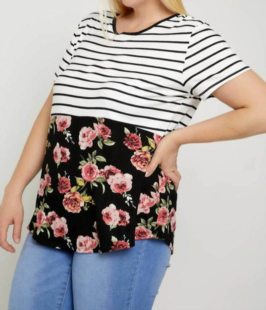 Poliana - Stripe & Floral Top - Rack Hunt