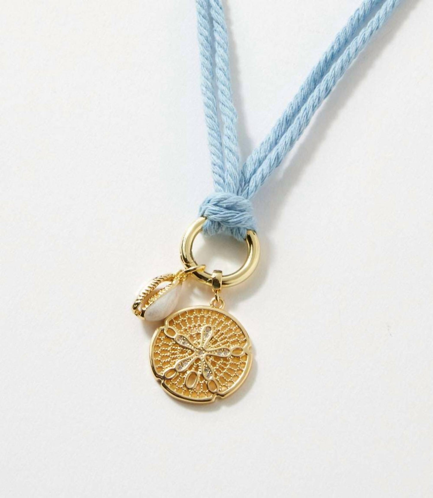 Cowrie Shell And Sand Dollar Cord Necklace