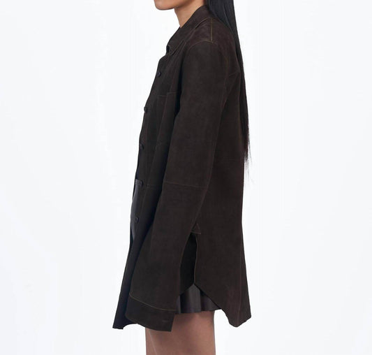 Giacca Lusso - Britta Suede Button Front Blouse - Rack Hunt -
