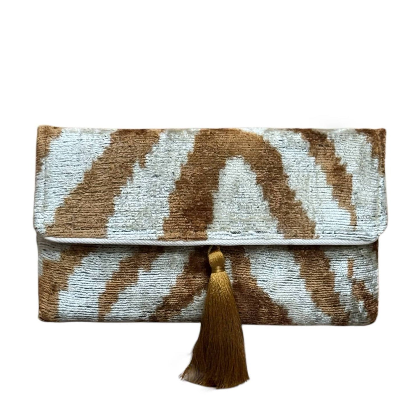 Women's Silk Velvet Ikat Clutch