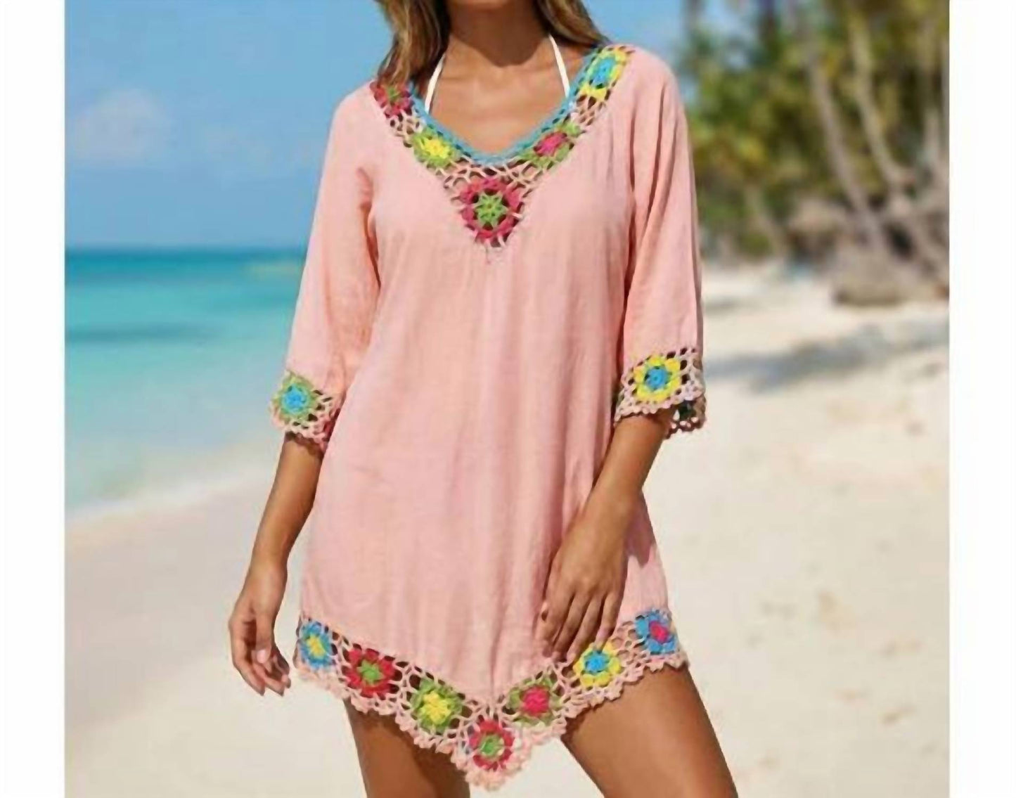 Floral Crochet Beach Cover Up