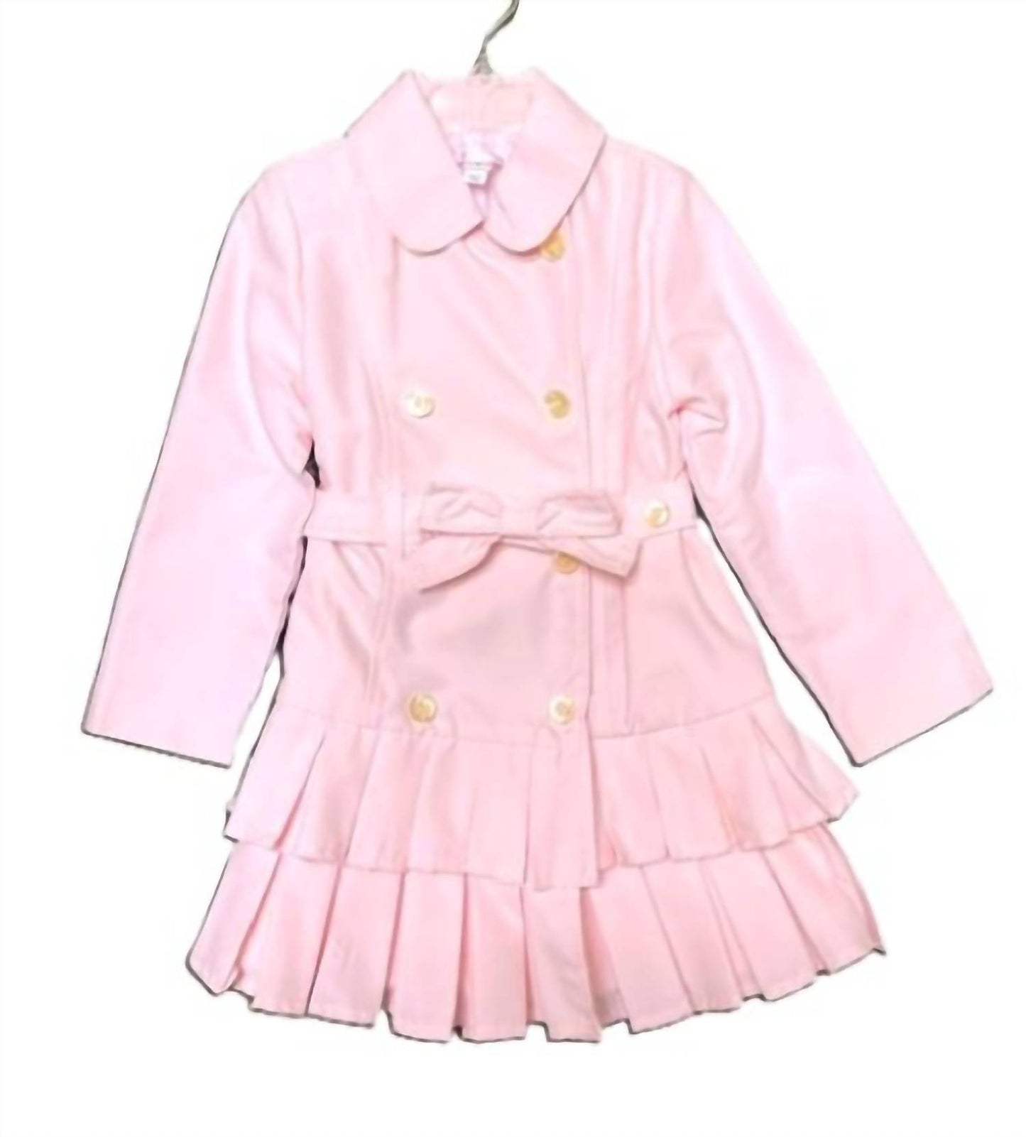Girls Lightweight Pleated Hem Trench Coat