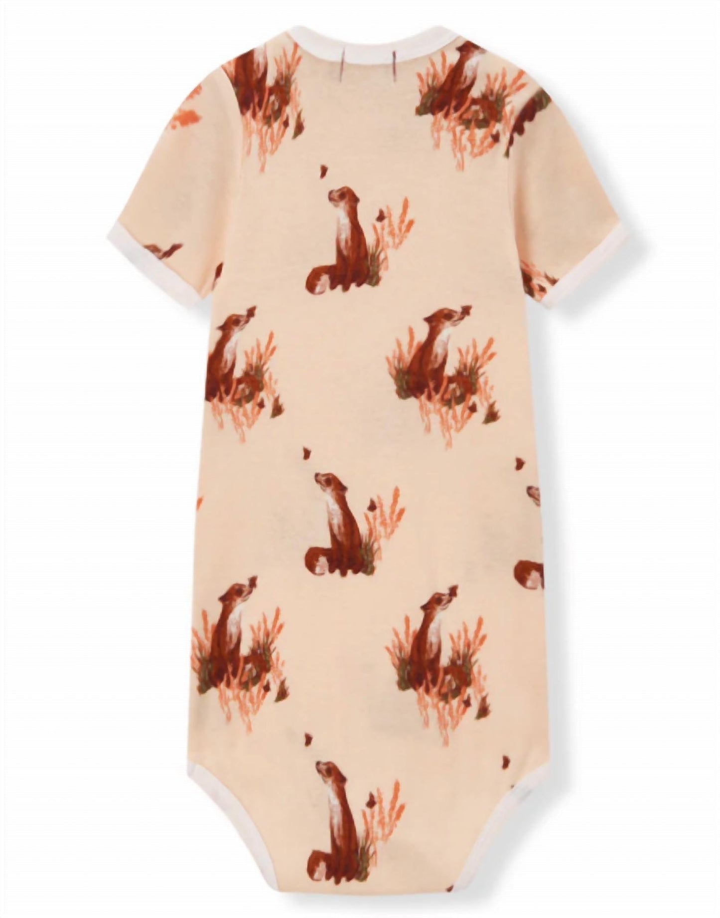Kid's Floral Fox Organic Cotton Short Sleeve One Piece