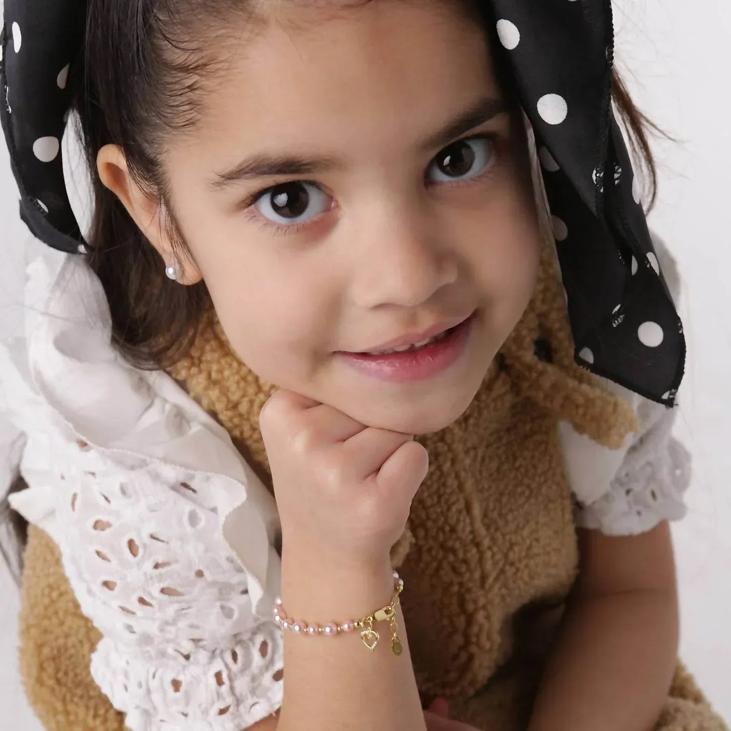 Cherished Moments - Kid's Larkin Pearl With Heart Bracelet - Rack Hunt