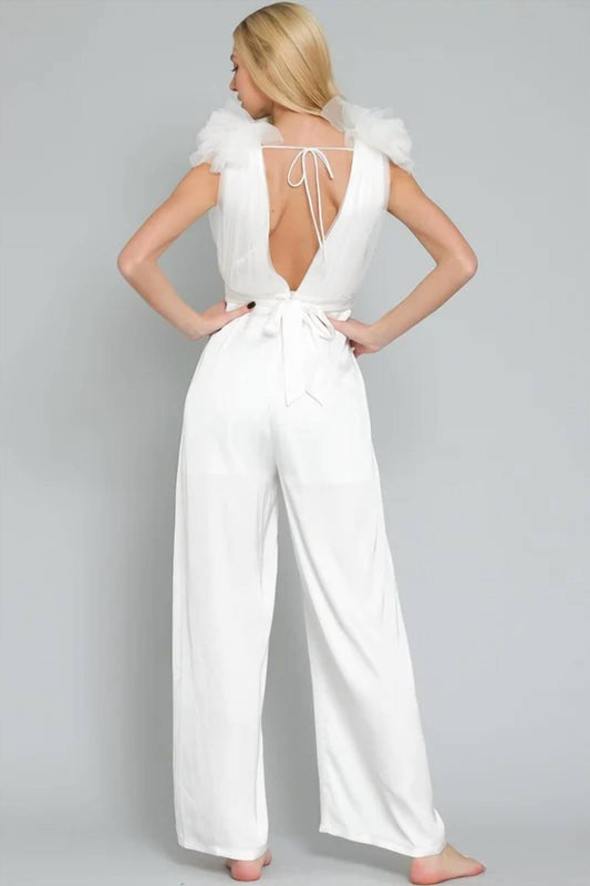 Magdalina Tulle Wide Leg Jumpsuit