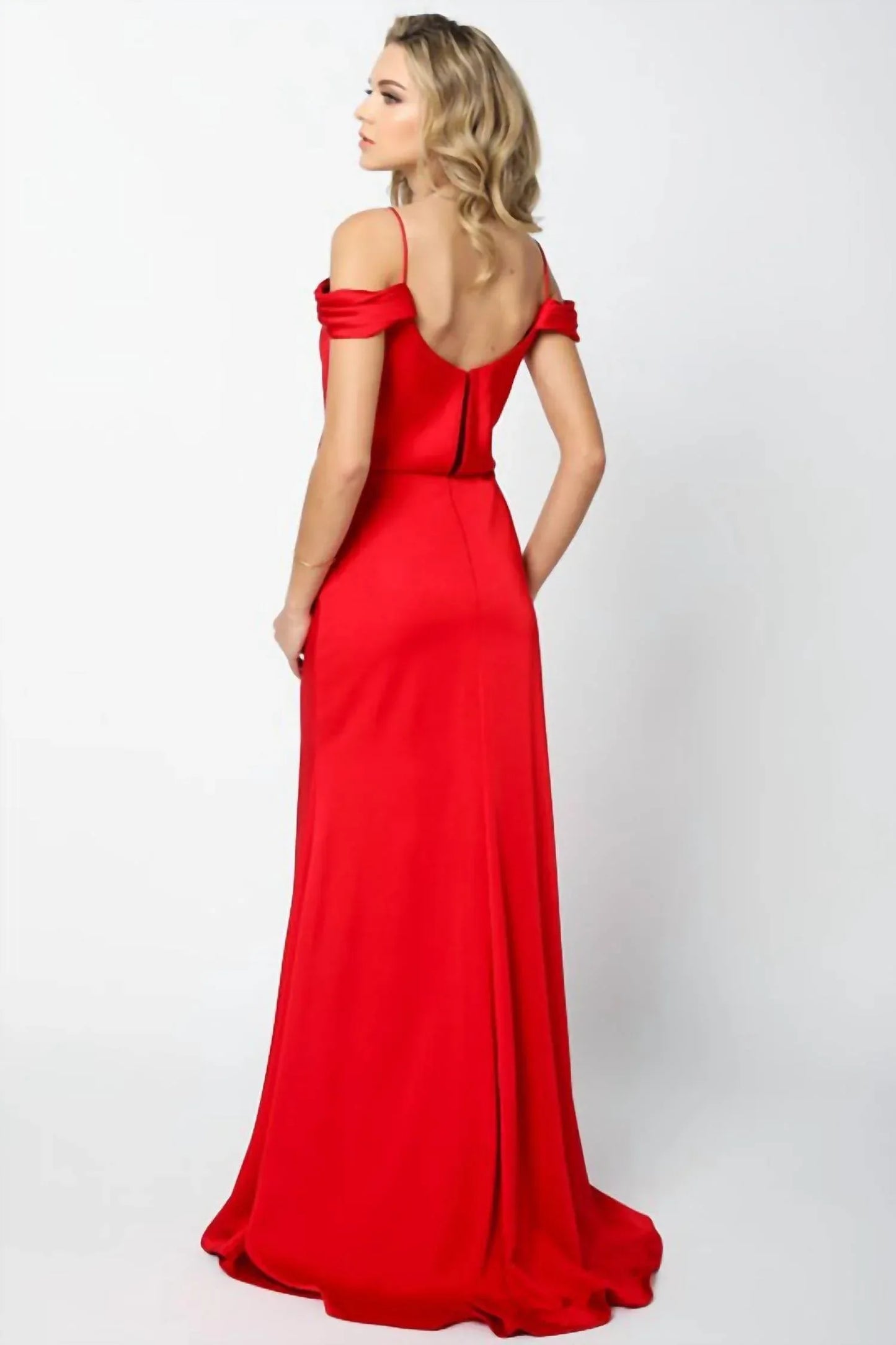 Juliet - Draped Off-the-shoulder Evening Gown - Rack Hunt