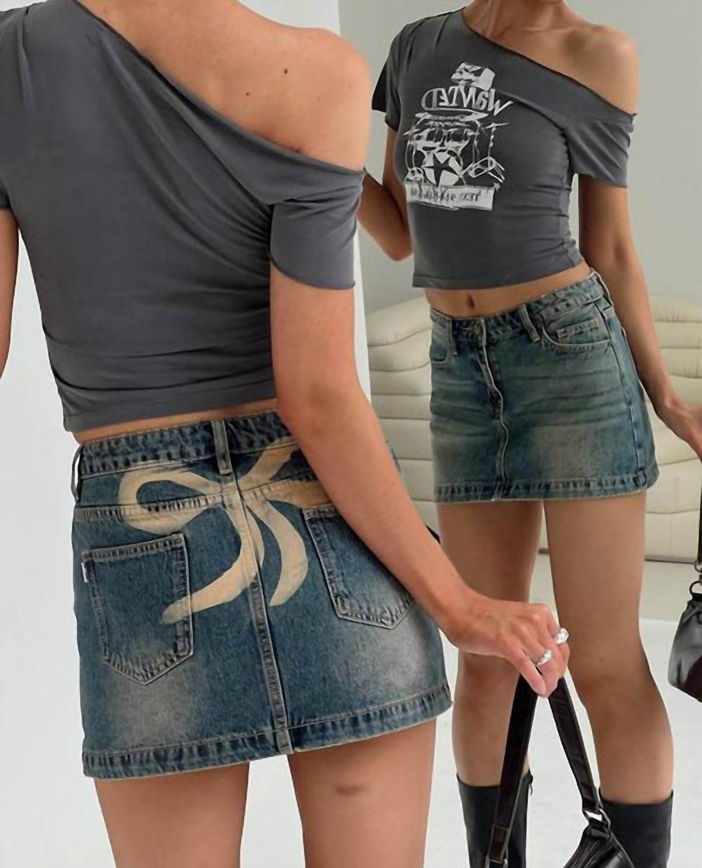 Princess Polly - Ribbon Stamp Mini Skirt - Rack Hunt -