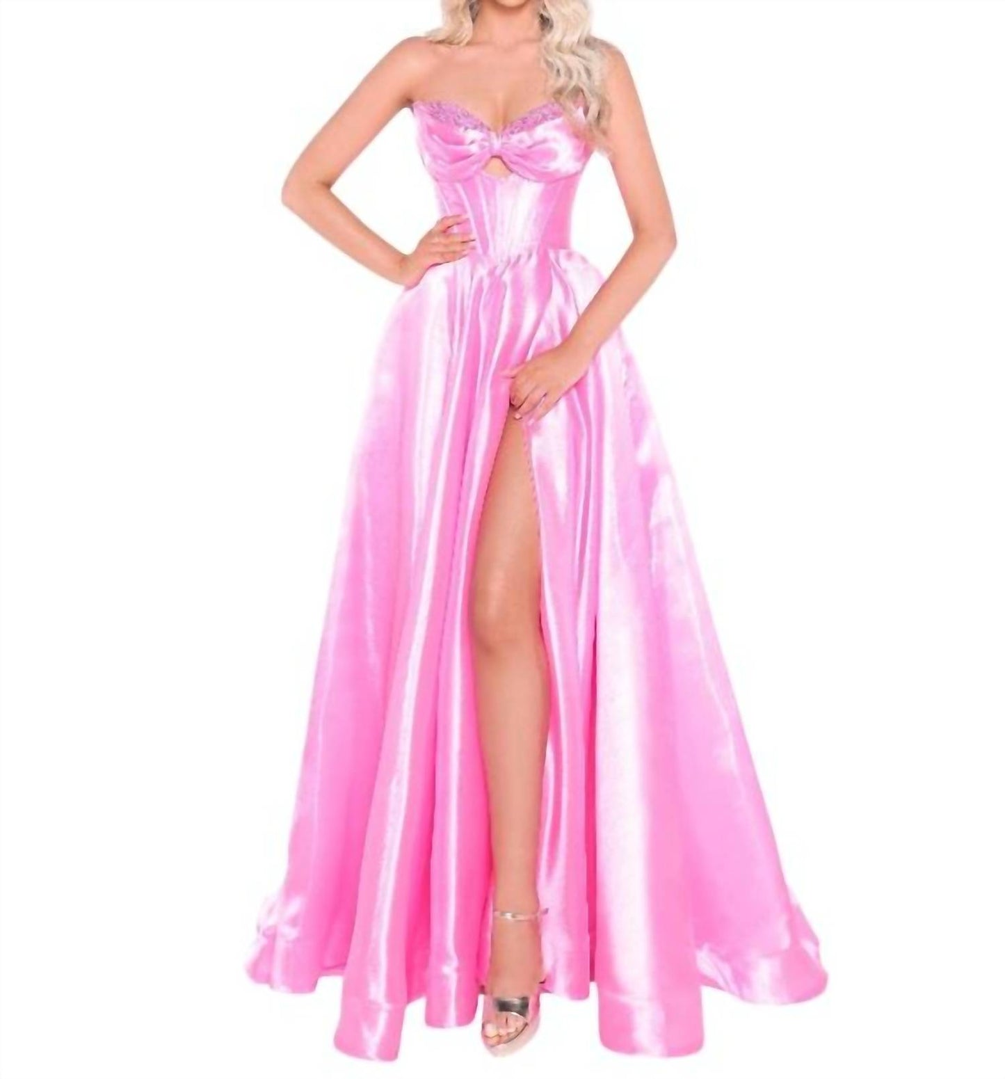 Strapless Satin Ball Gown