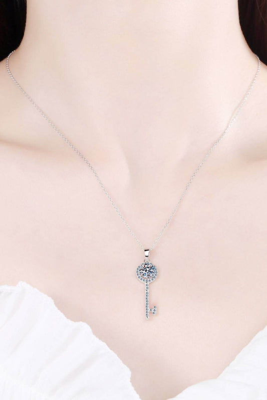 Adored - Moissanite Key Pendant Necklace - Rack Hunt -