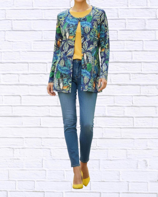 Diva USA - Tropical Print Button-through Knit Cardigan - Rack Hunt -