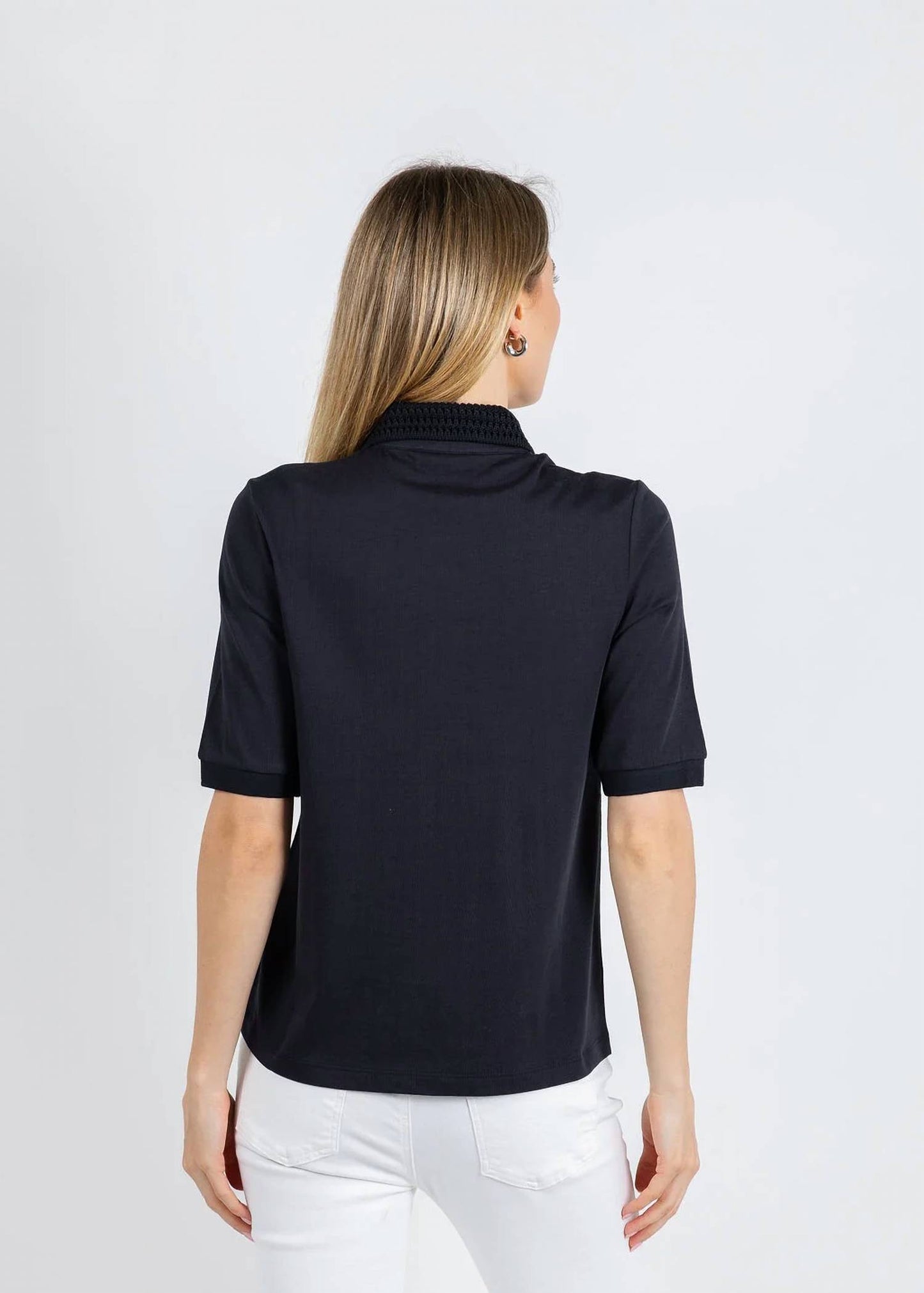 Crochet Collar Drape Polo