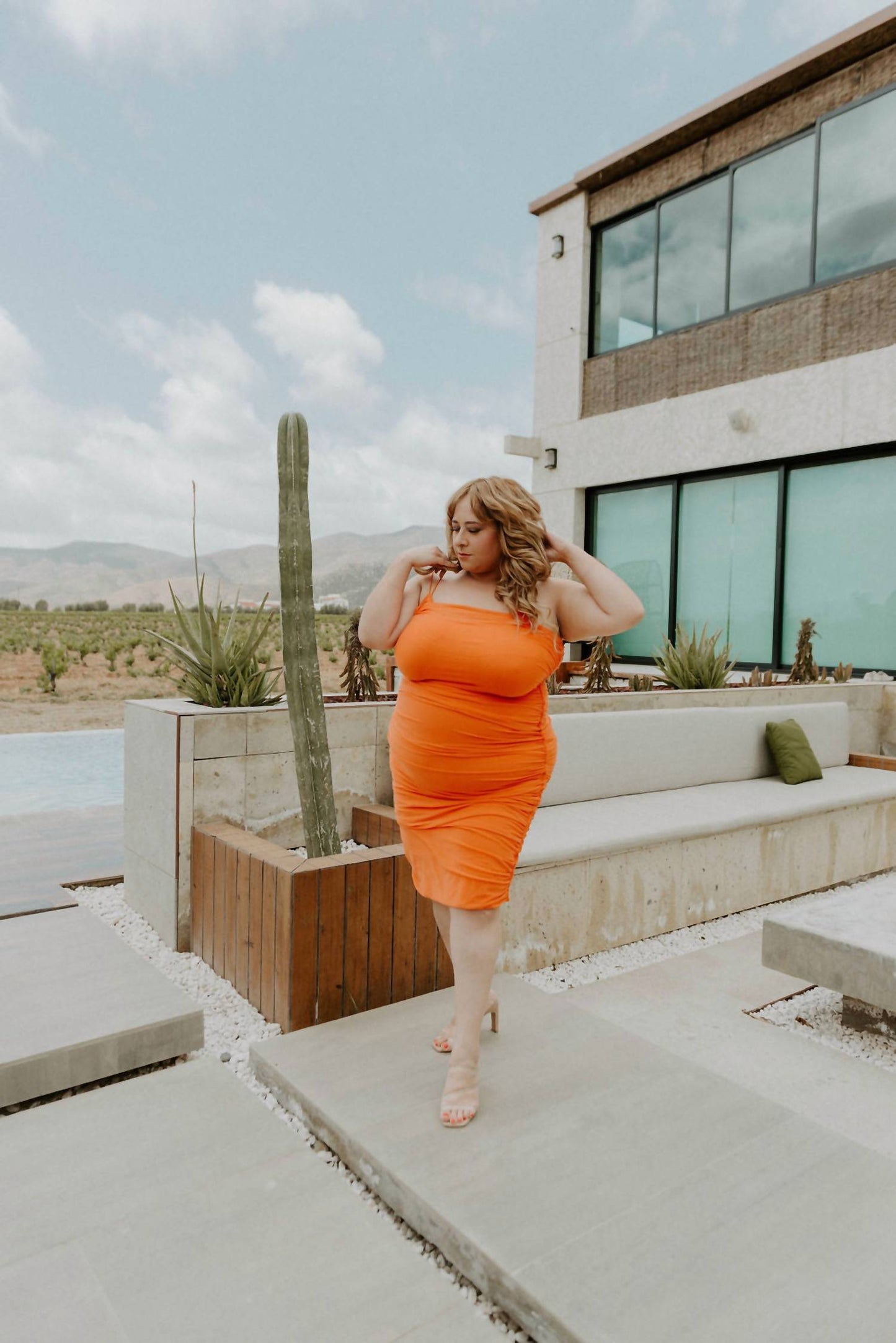 Too Hot To Handle Ruched Midi Dress - Plus