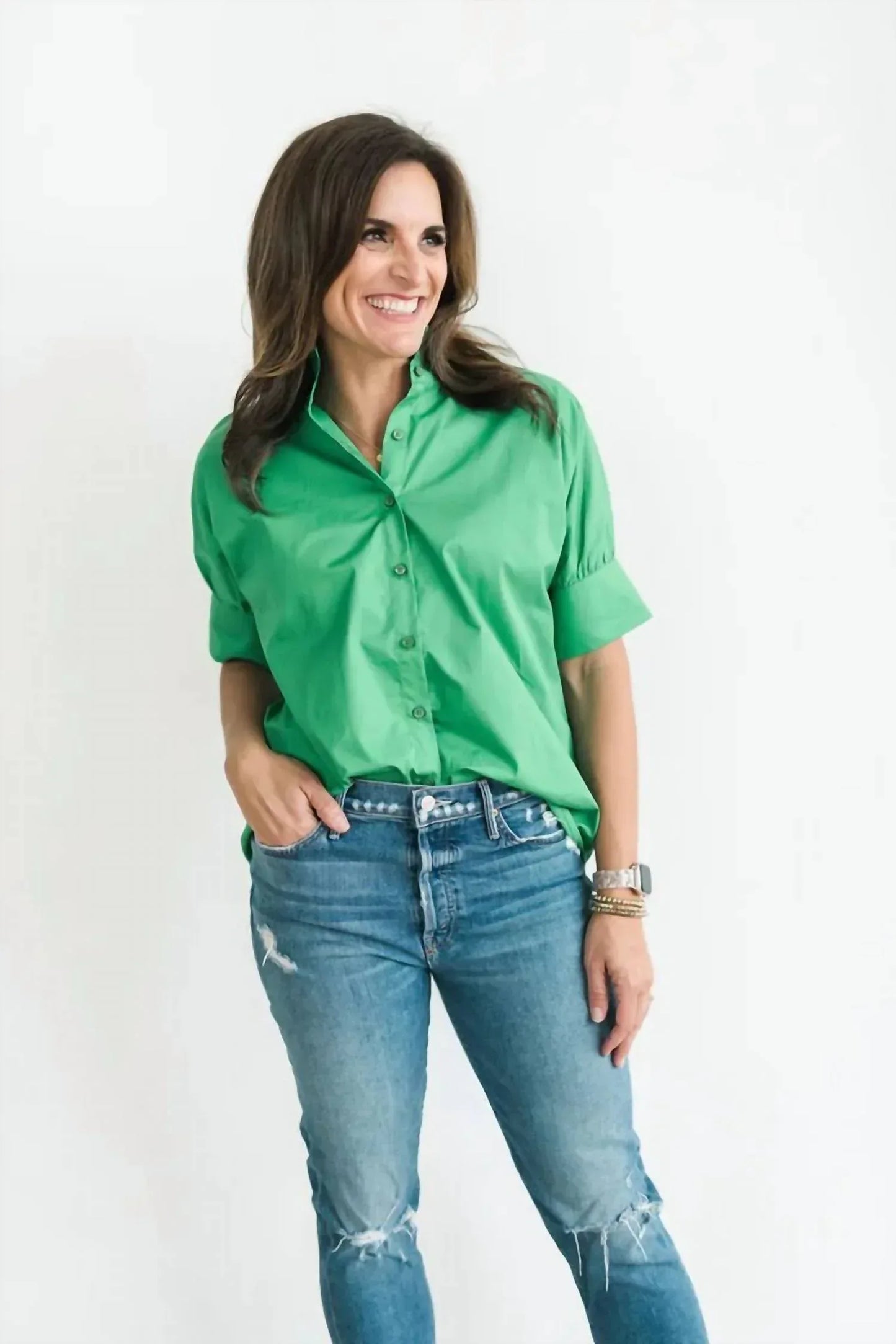 Heidi Houston - Short Sleeve Ruffle Shirt - Rack Hunt