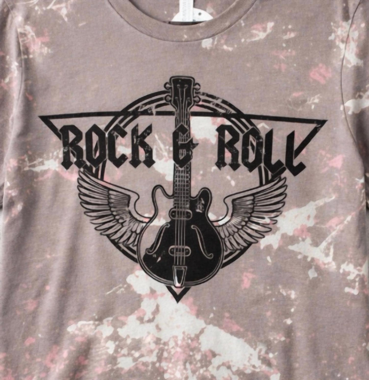 Unisex Rock And Roll Bleached Tee