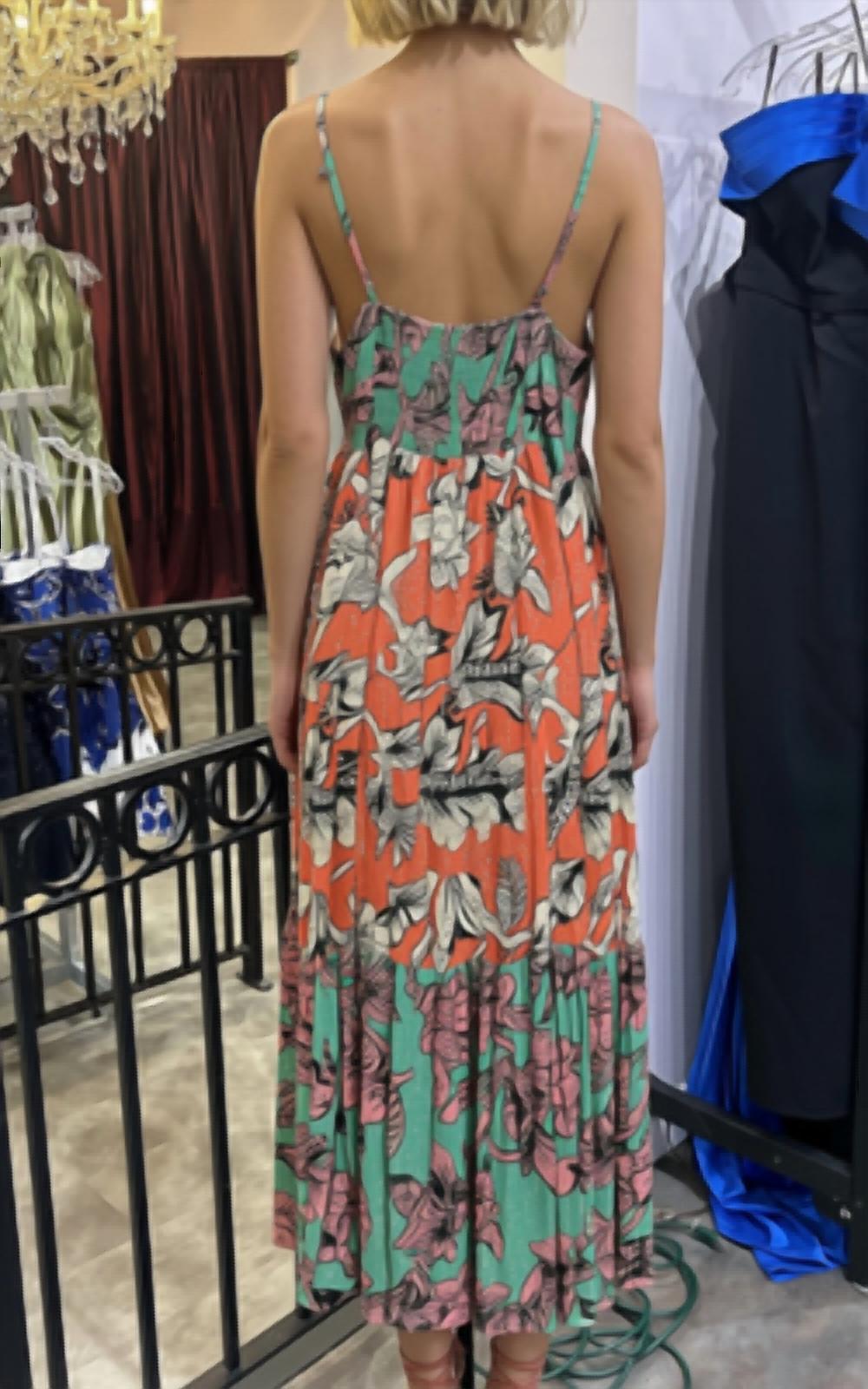 Flowy V Neck Maxi Dress