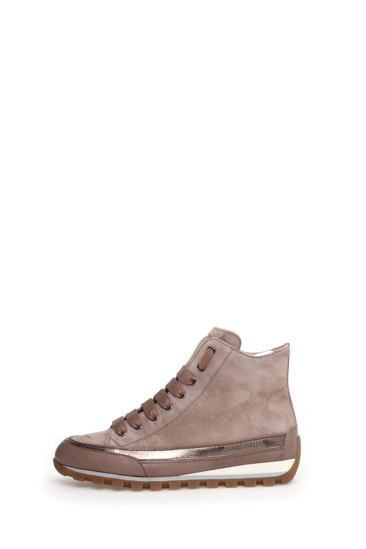 Women's Janis Strip Leather Velour High Top Sneakers
