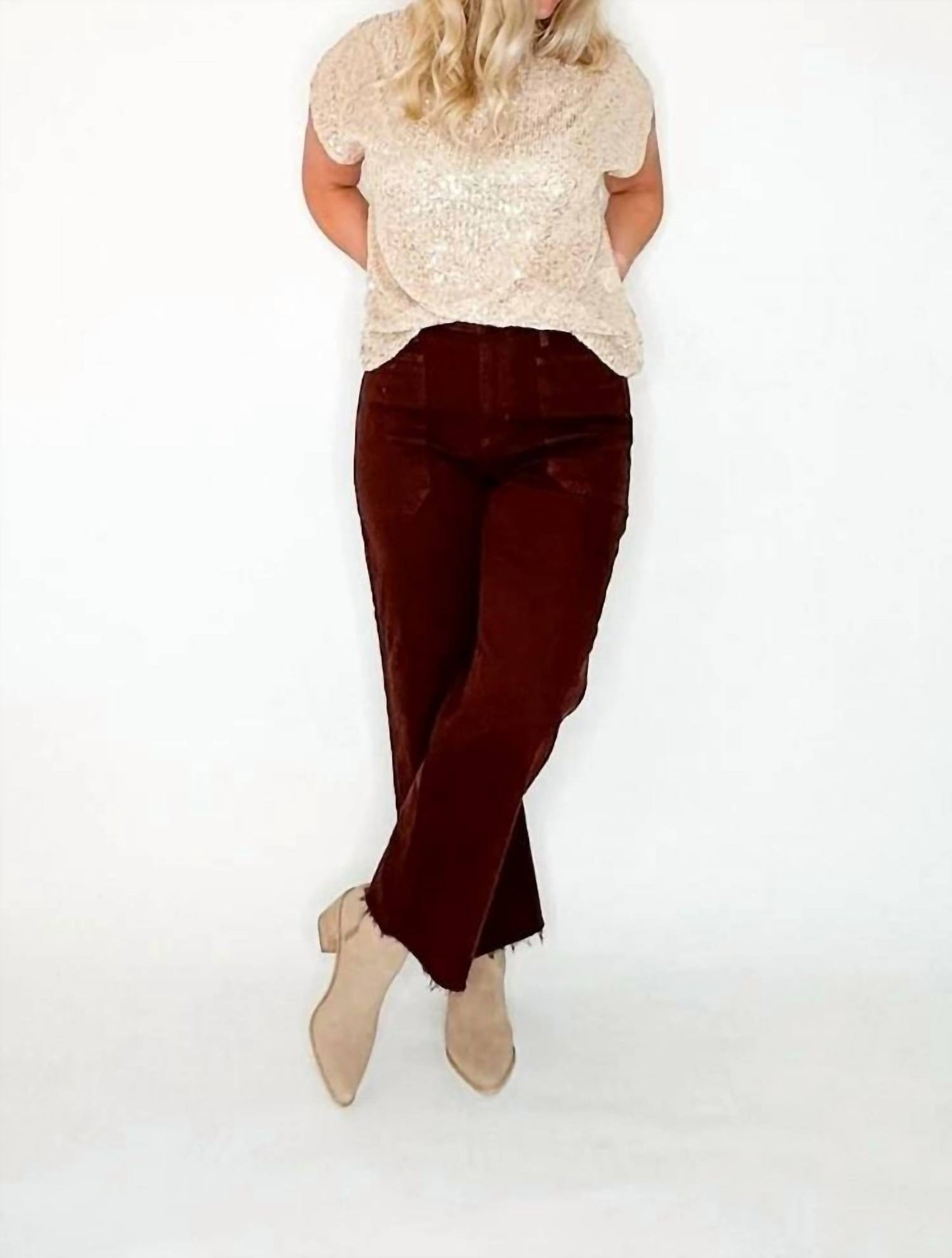 Sequin Ruched Shoulder Top