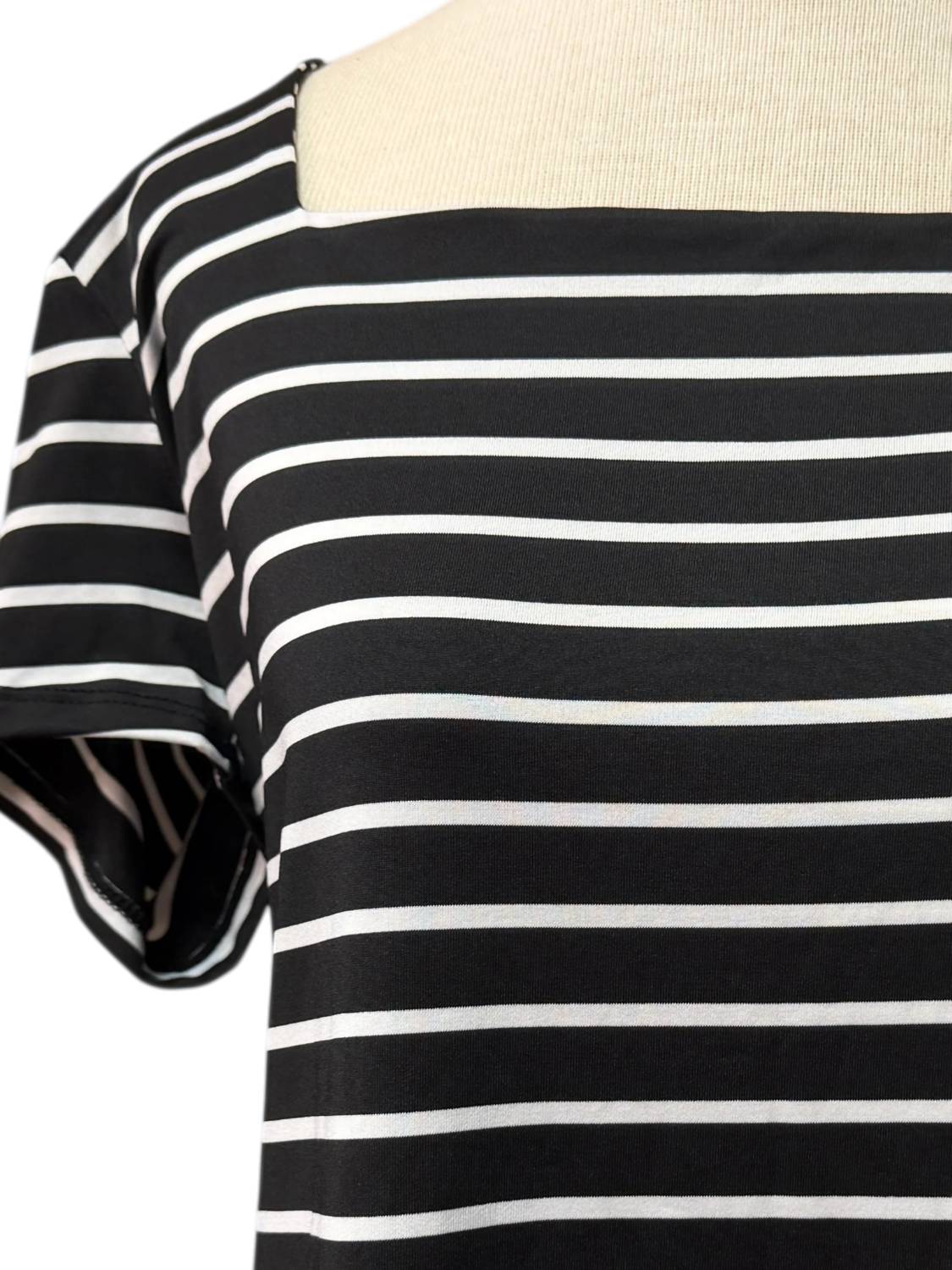 Stripe Square Neck Short Sleeve Top