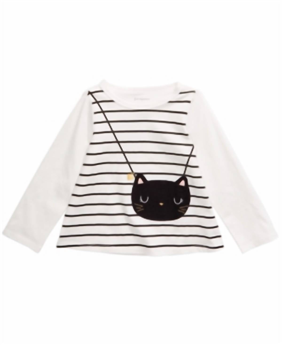 Infant Girls Cotton Cat Purse T-shirt
