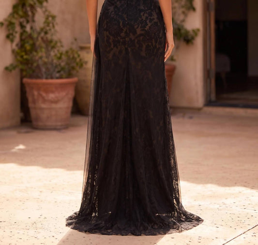 Lace Formal Fitted Evening Gown
