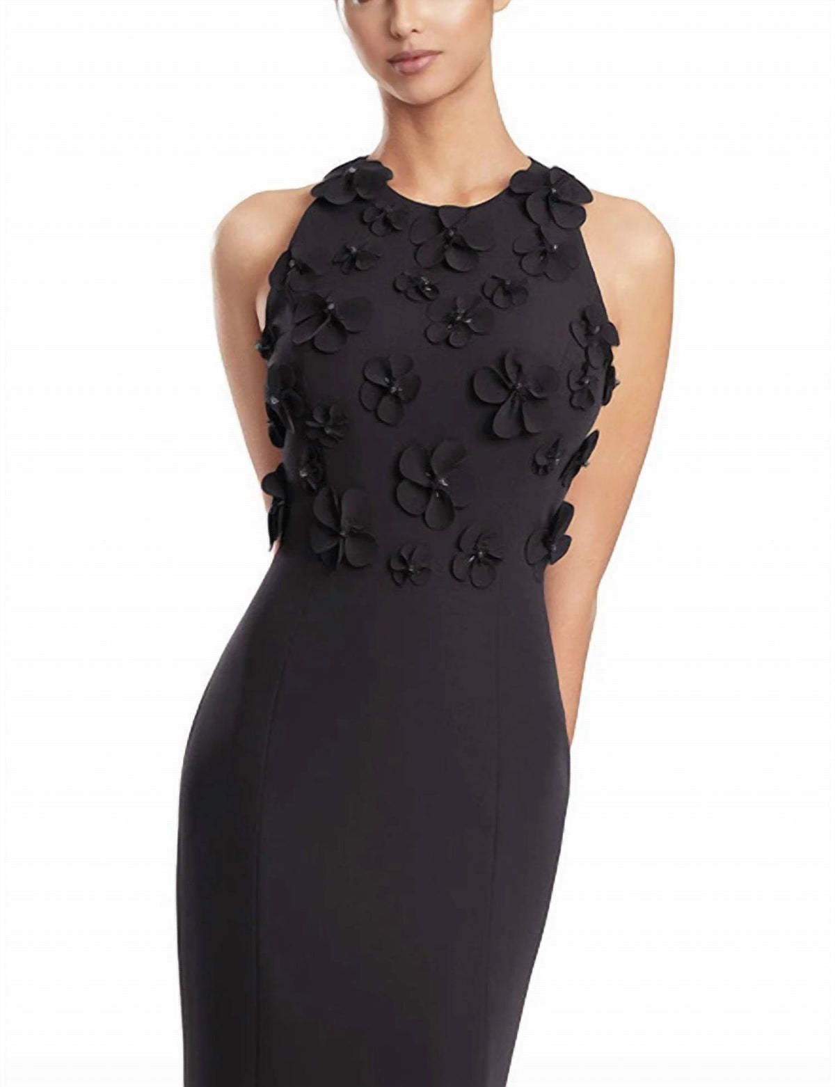 Floral Applique Evening Gown