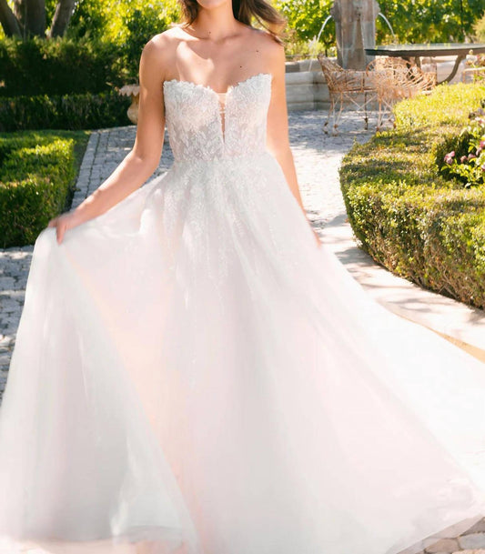 Strapless Sequined Wedding Gown