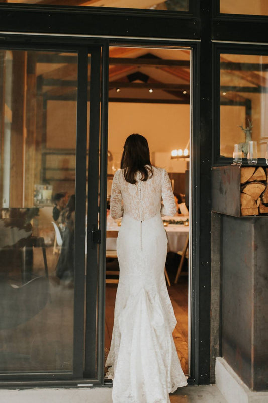 V-neckline Wedding Gown