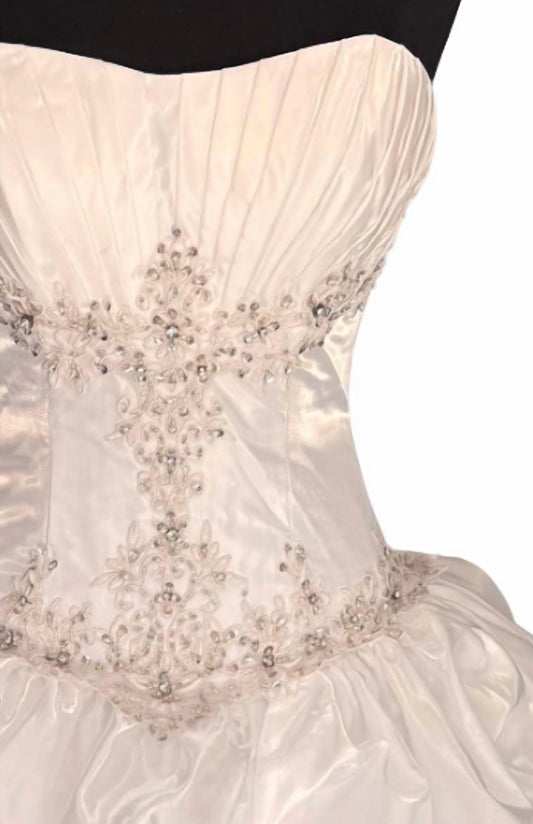 Women's Waist Embellished Strapless Wedding Dress