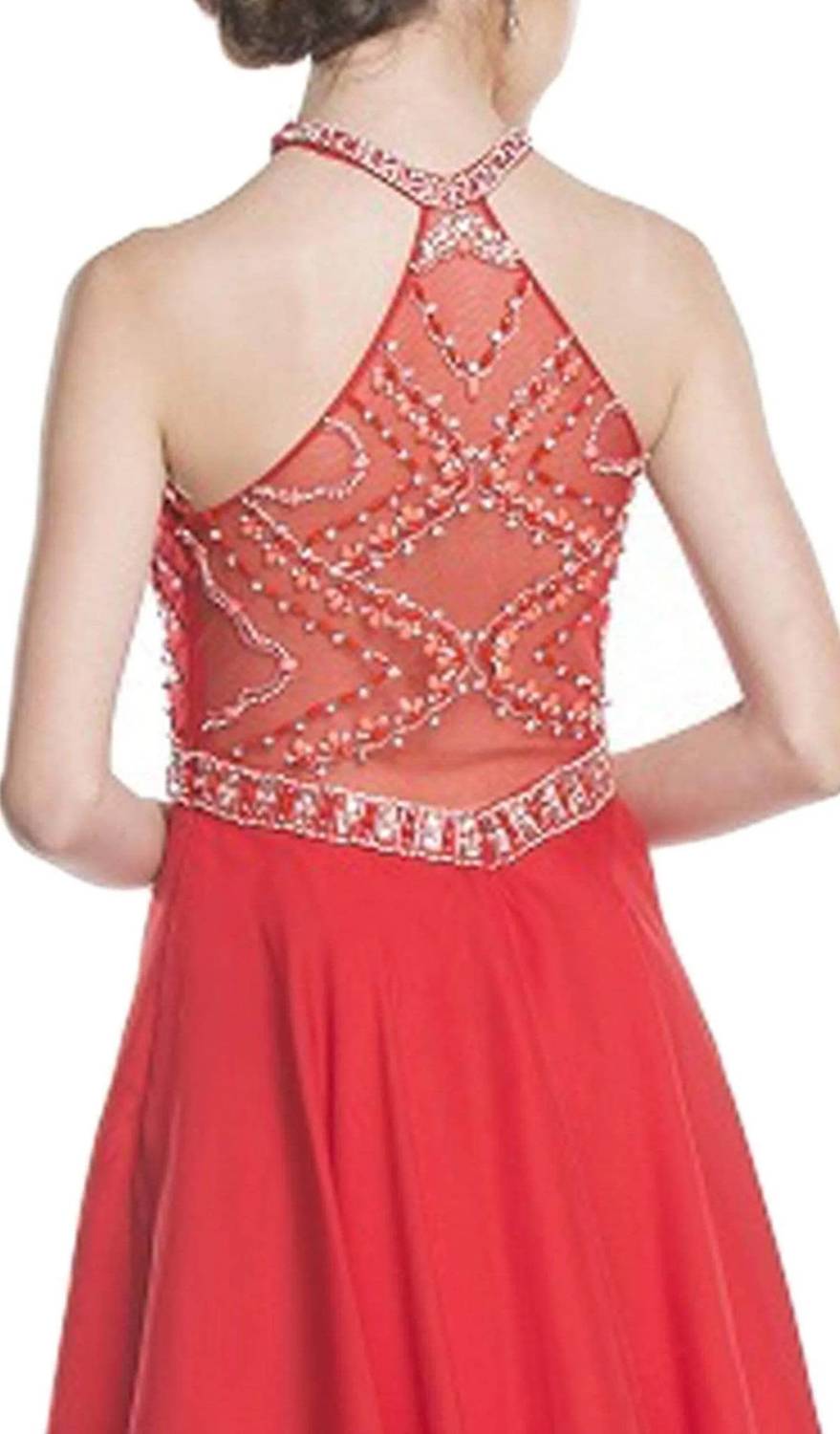Ornate Halter Homecoming Dress