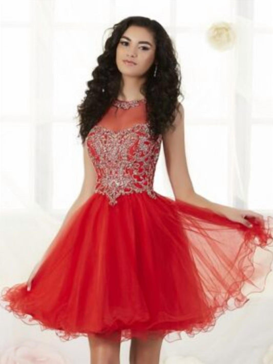 Illusion Neckline Cocktail Dress