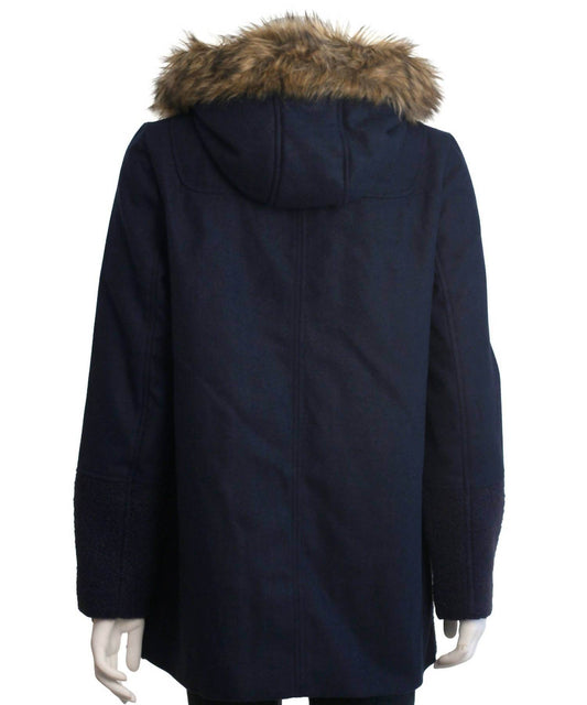 CoffeeShop - Women's Hooded Toggle Coat With Faux Fur Trim - Rack Hunt -