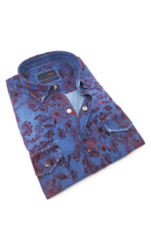 Men's Denim Shirt With Flocking