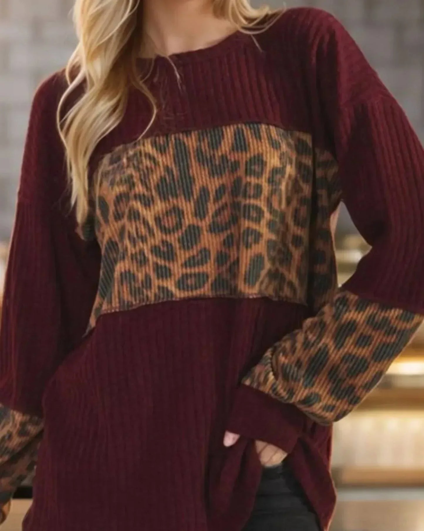 Heimish USA - Leopard Colorblock Sweater - Rack Hunt