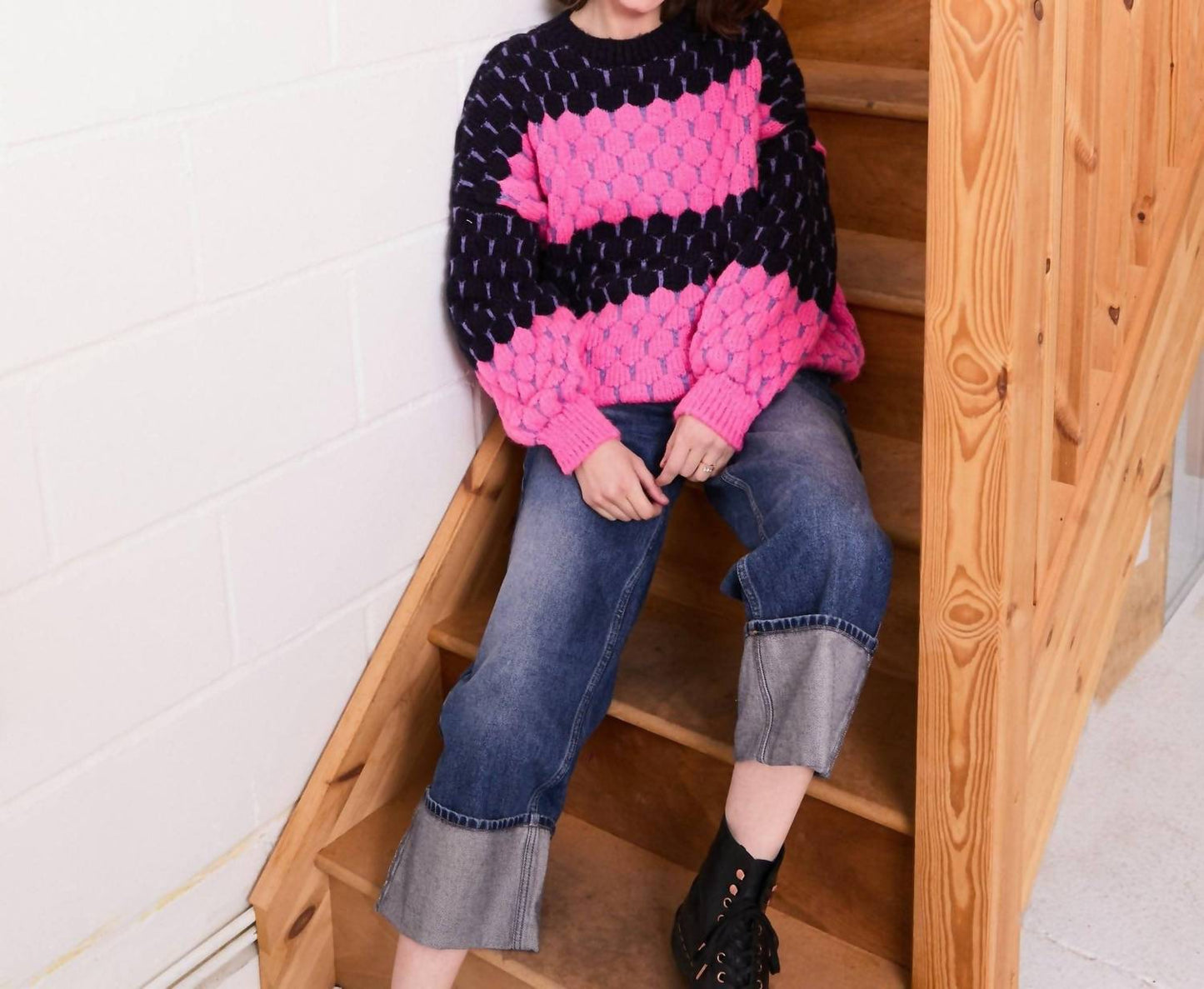 Marissa Stripe Bubble Stitch Sweater