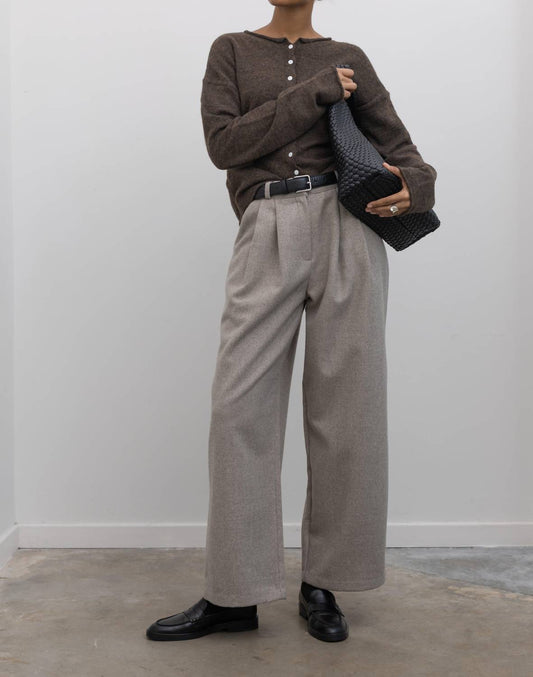 Tailored Wool Blend Wide Leg Pants