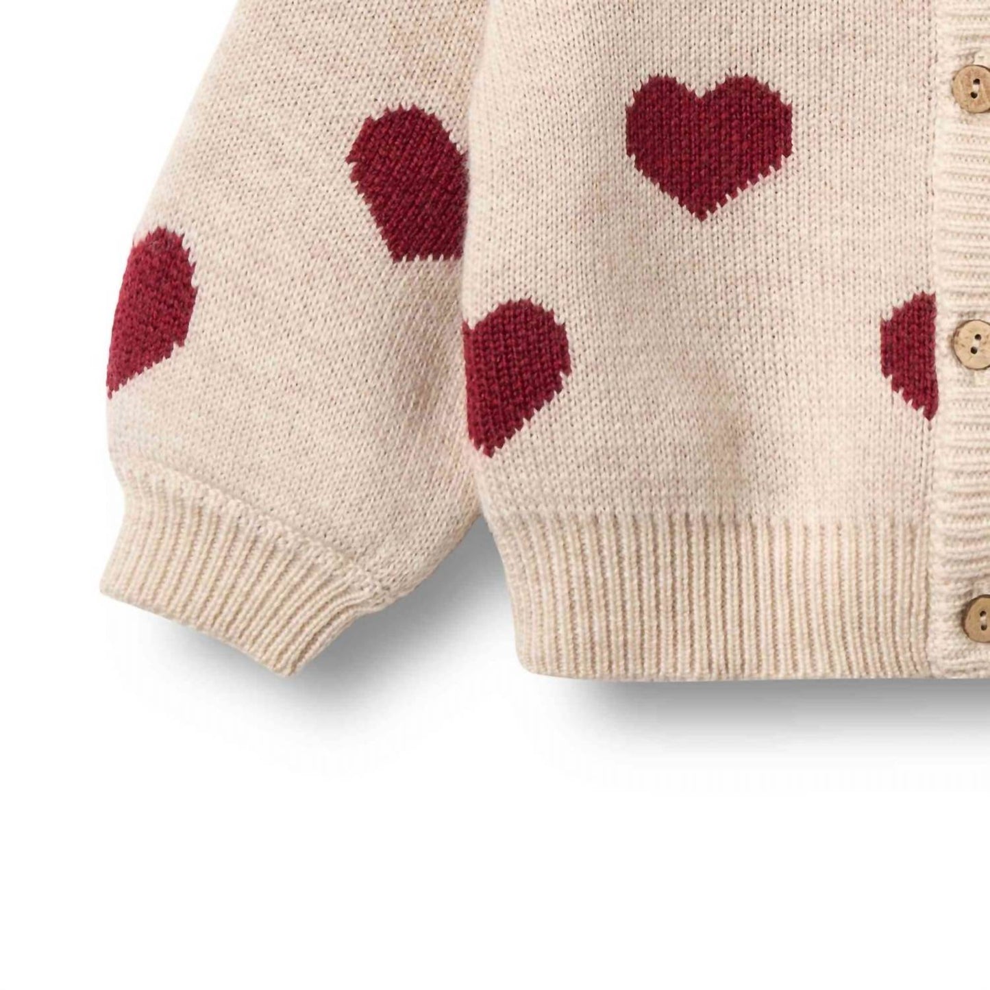 Girl's Wool Hearts Cardigan