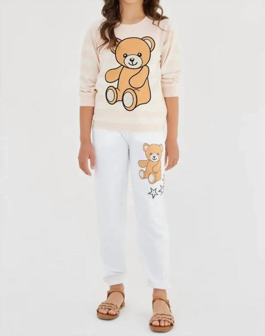 Sasha+Z - Bear Printed Cotton Sweatshirt - Rack Hunt