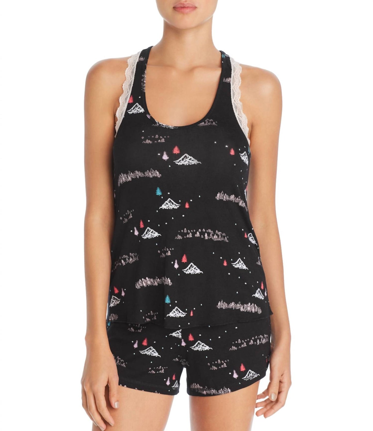 Scoop Neck Tank And Shortie Pajama Set 2 Piece Set