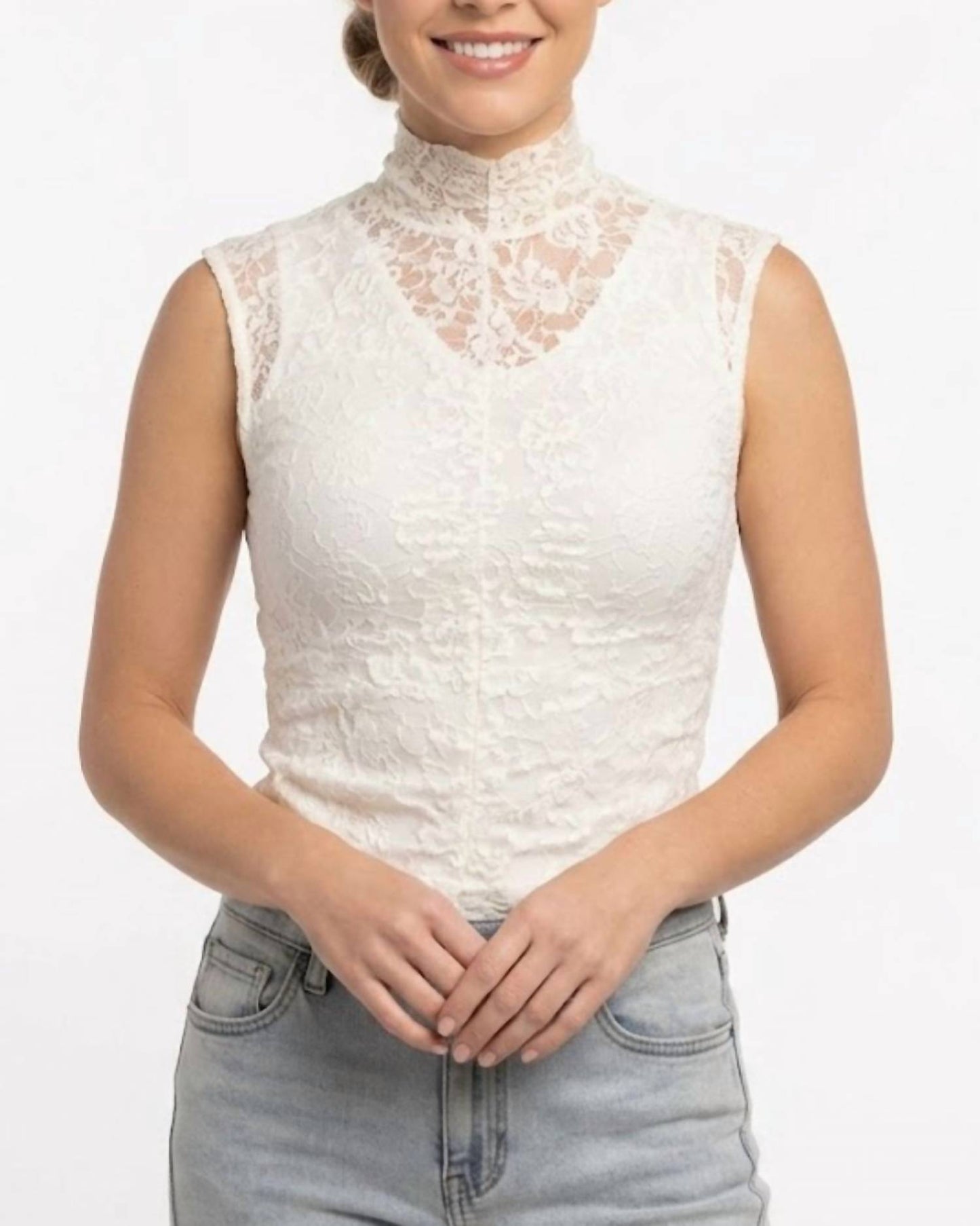 Lace Mock Neck Top