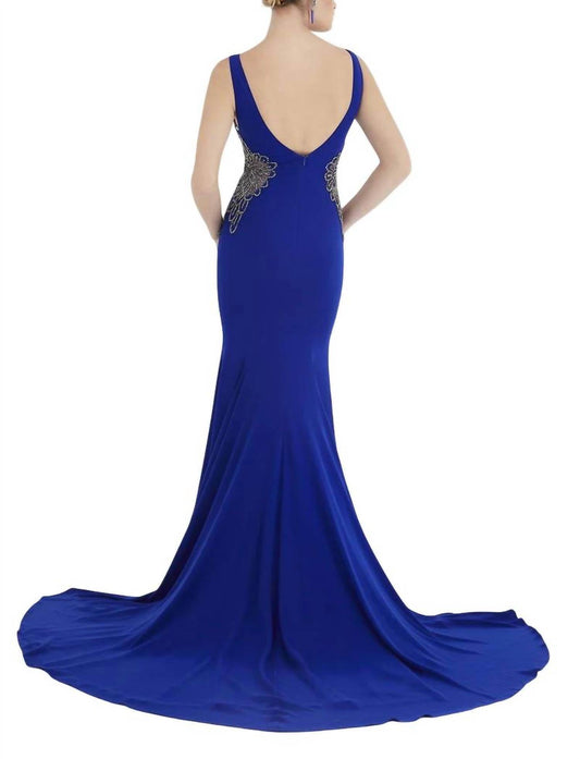 Saboroma - Beaded Evening Dress With Sweep Train - Rack Hunt -