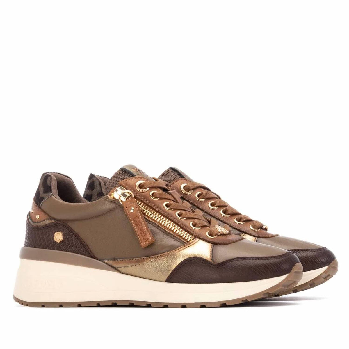 Women's Leather Wedge Lace-up Sneaker
