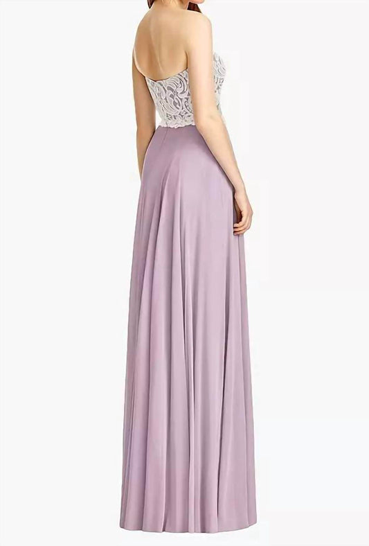 Dessy - Lace Bodice Full-length Strapless Dress - Rack Hunt -