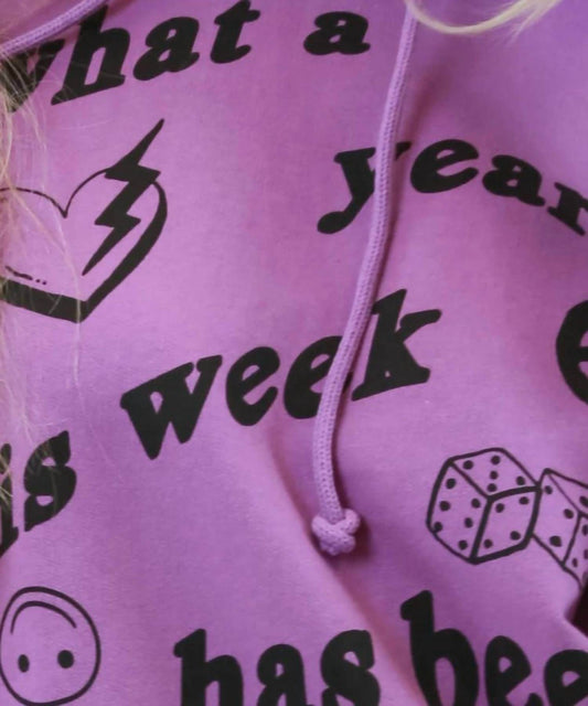 LULUSIMONSTUDIO - What a Year This Week Has Been Raglan Hoodie - Rack Hunt -